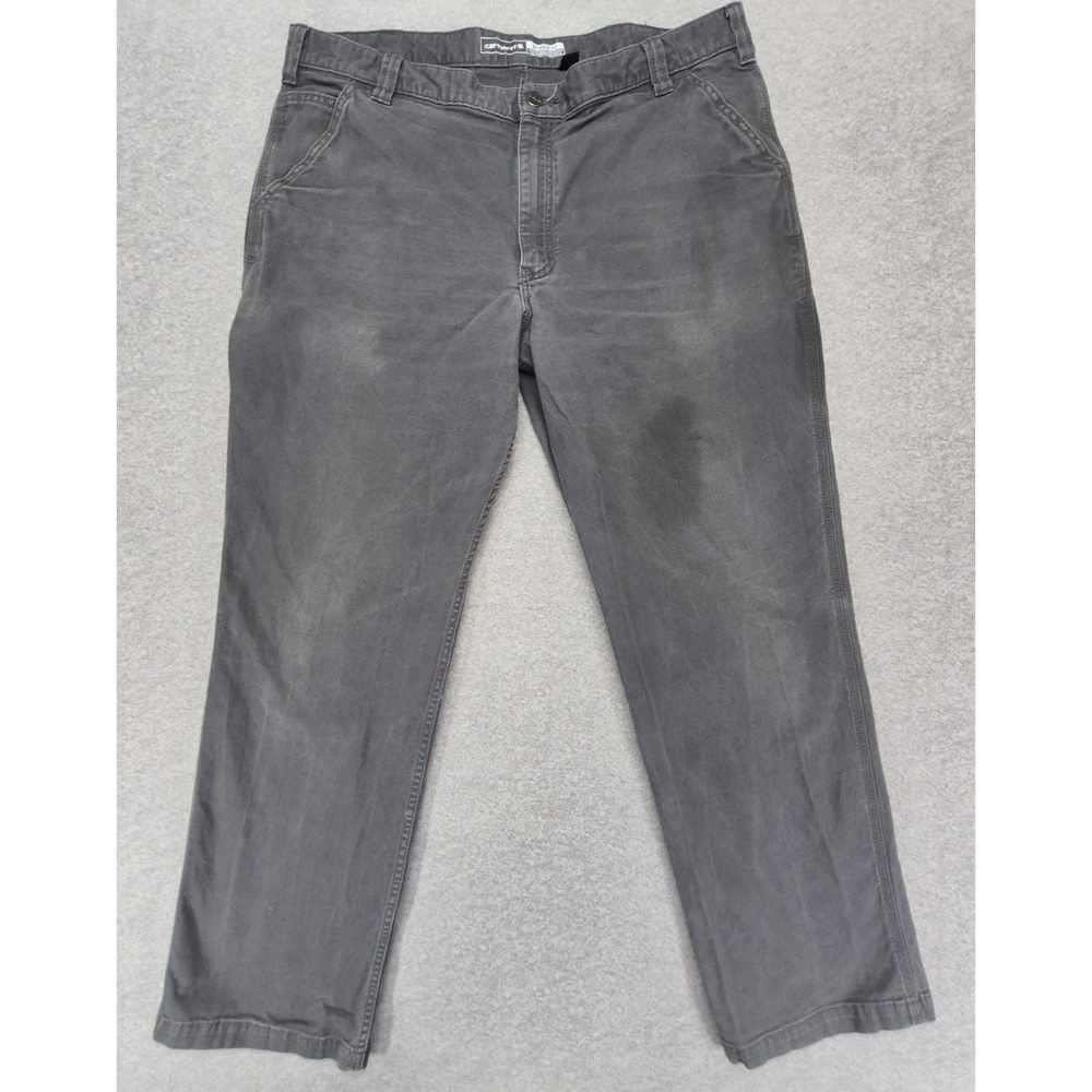 Carhartt B151 Men 40x32 Gray Relaxed Fit Canvas Dungaree Work Pants Carpenter